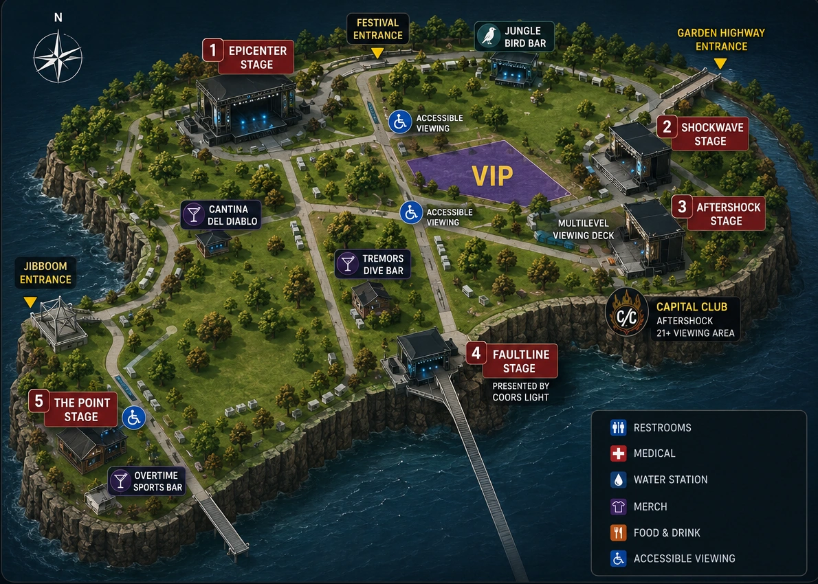 Aftershock 2026 festival map